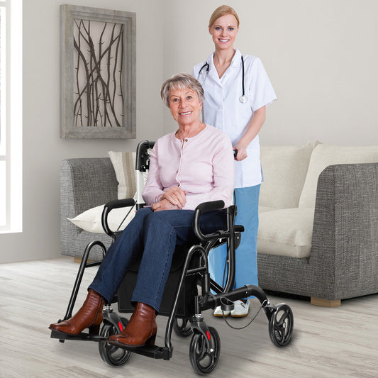 Folding Rollator Walker with 8-inch Wheels and Seat - Tampa Home & Garden Store
