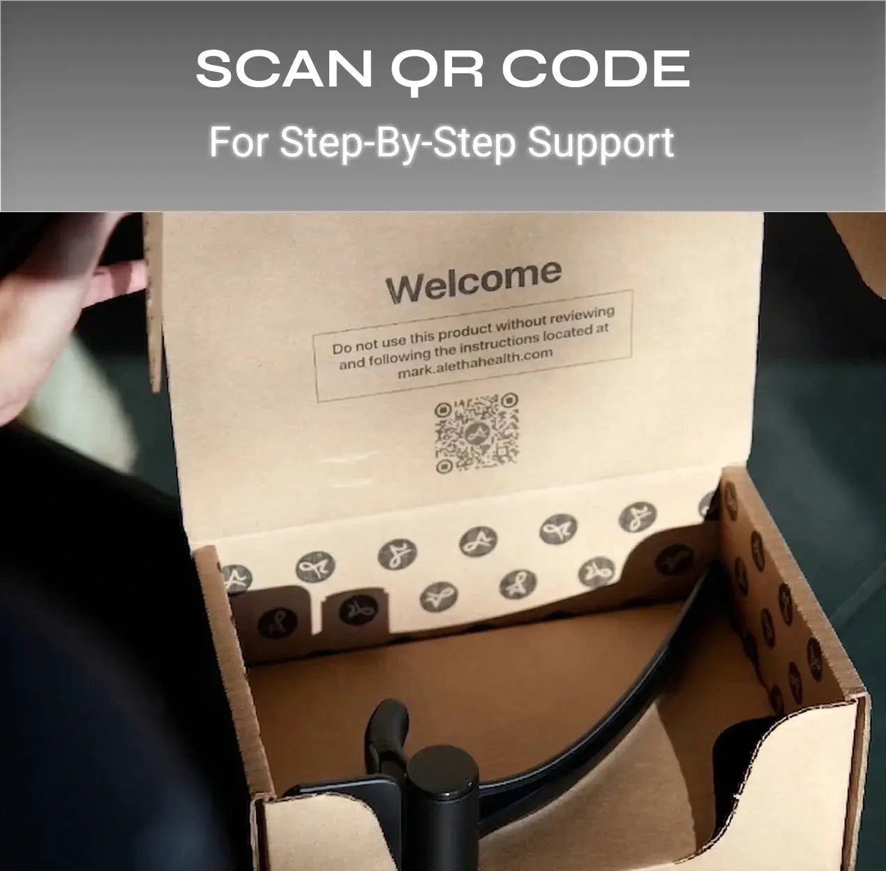 Hip Hook System muscle release tool in black with Orbit & App by Aletha Health boxed QR code on Tampa Home & Garden Store
