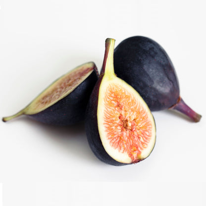 Black Mission Fig fruits with purple skin, sliced to orange-pink flesh; Live Good Logistics on Tampa Home & Garden Store