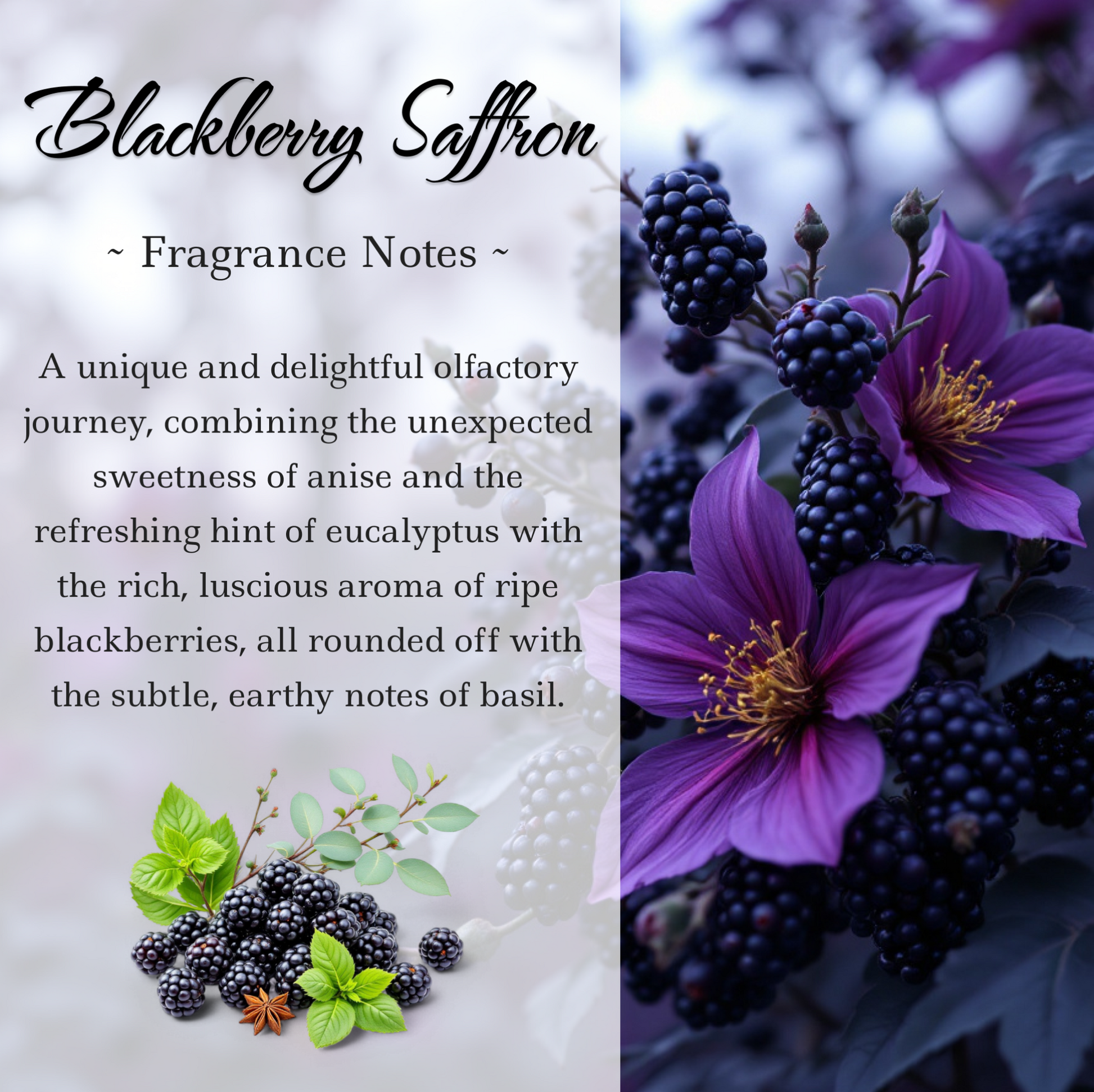 Blackberry Saffron Crystal Candle with Obsidian, Blue Apatite, and Crystal Quartz | Coconut-Soy Wax Candle, 9oz - Tampa Home & Garden Store