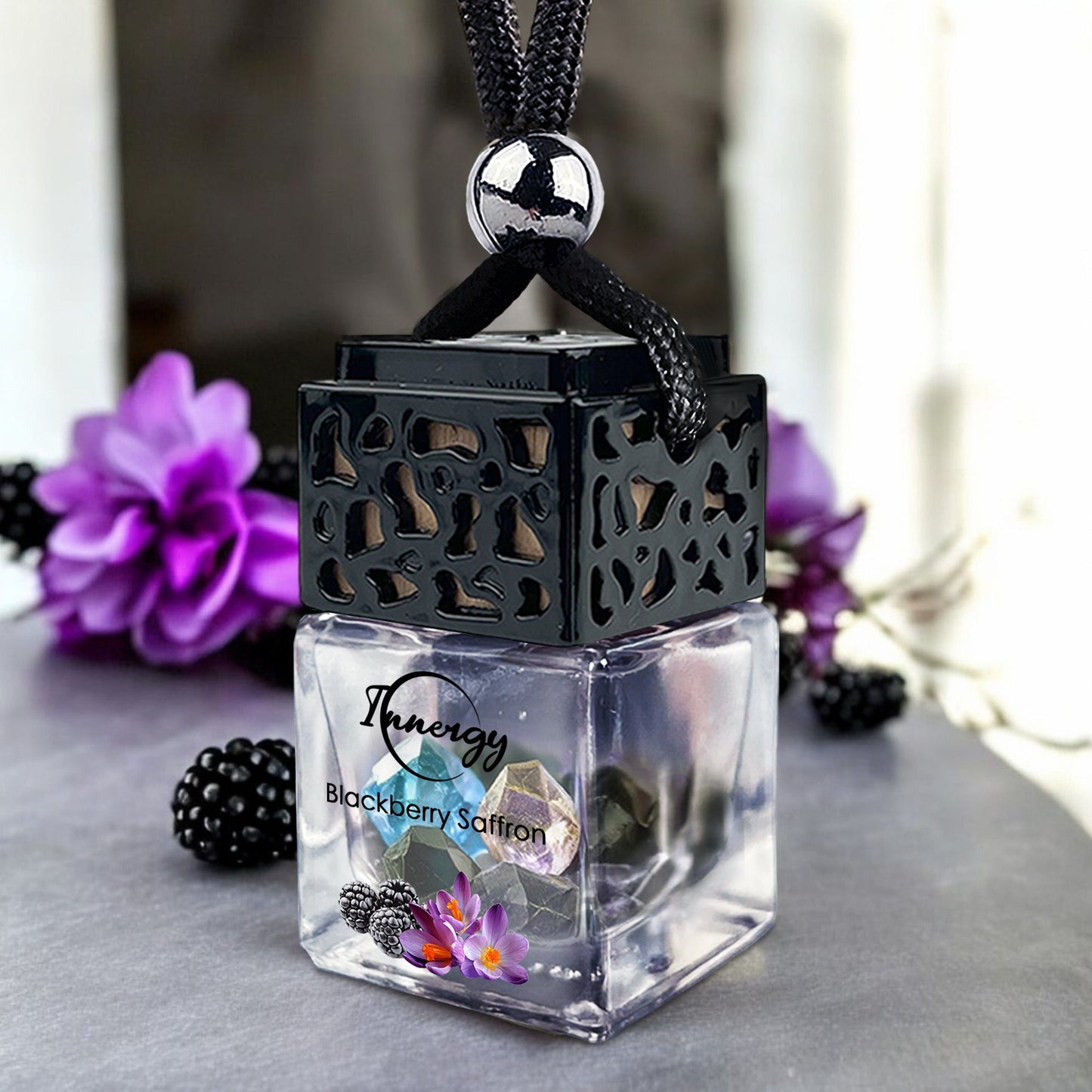 Blackberry Saffron Crystal-Enhanced Oil Diffuser, Car Air Freshener, 8ml - Tampa Home & Garden Store