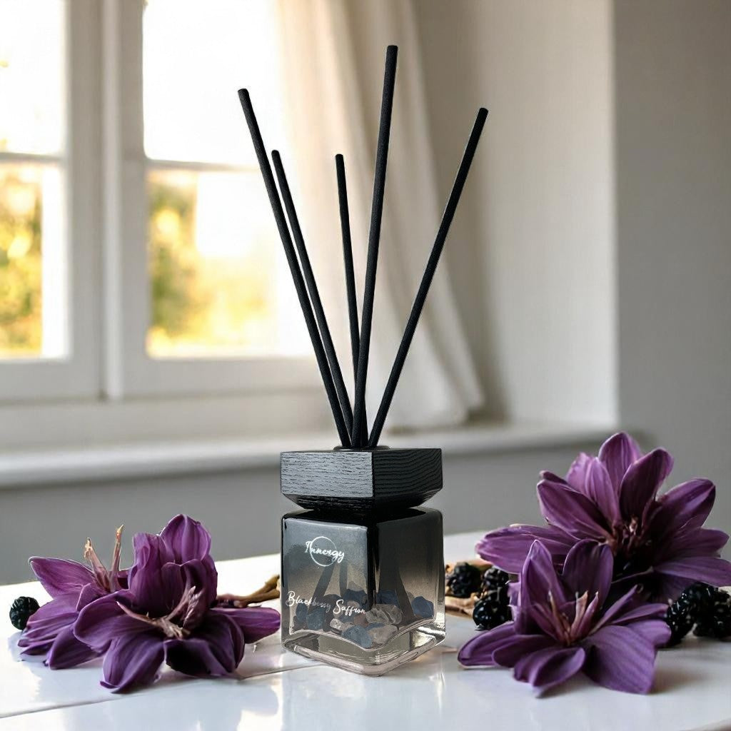 Blackberry Saffron Crystal-Enhanced Reed Oil Diffuser, 100ml - Tampa Home & Garden Store