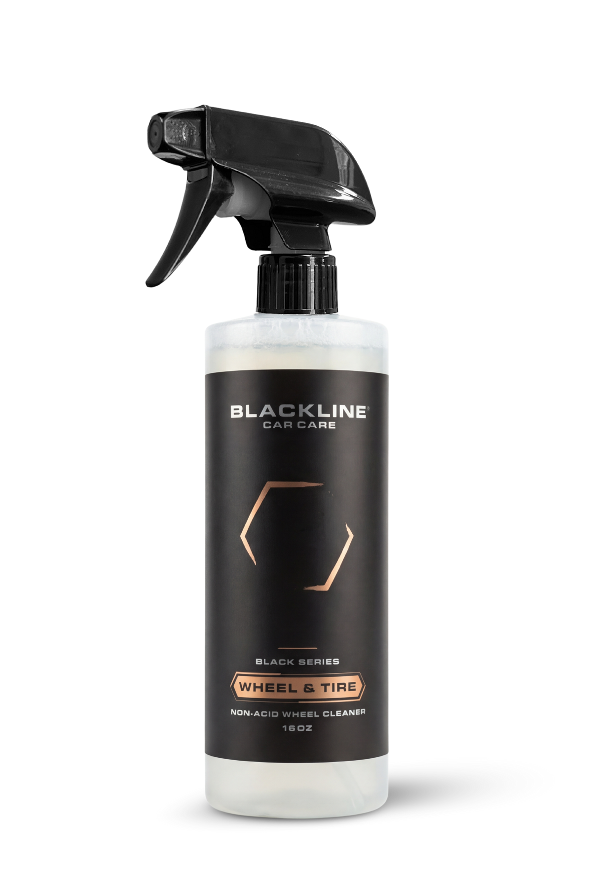 BLACKLINE Wheel N' Tire Cleaner spray bottle from Blackline Car Care with black trigger on Tampa Home & Garden Store