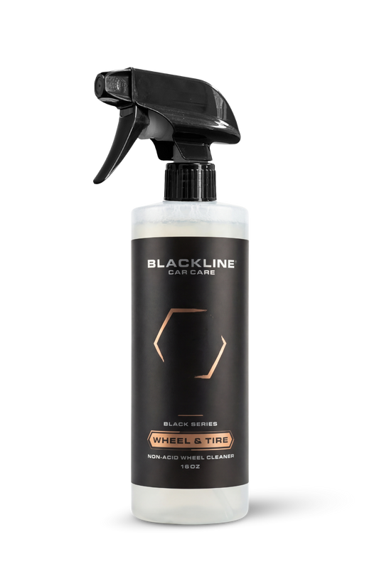 BLACKLINE Wheel N' Tire Cleaner spray bottle from Blackline Car Care with black trigger on Tampa Home & Garden Store
