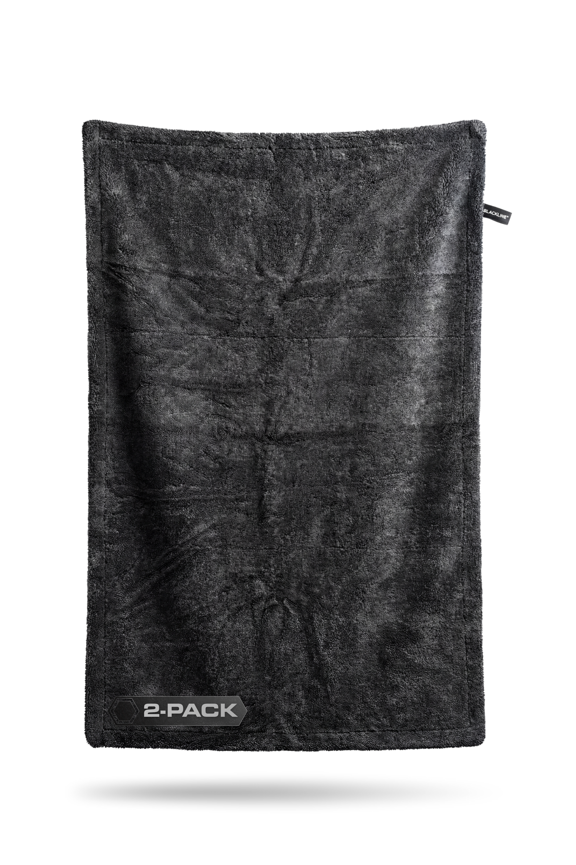 BLACKLINE Twisted-Loop Drying Towel 2-pack, plush black microfiber for car wash on Tampa Home & Garden Store