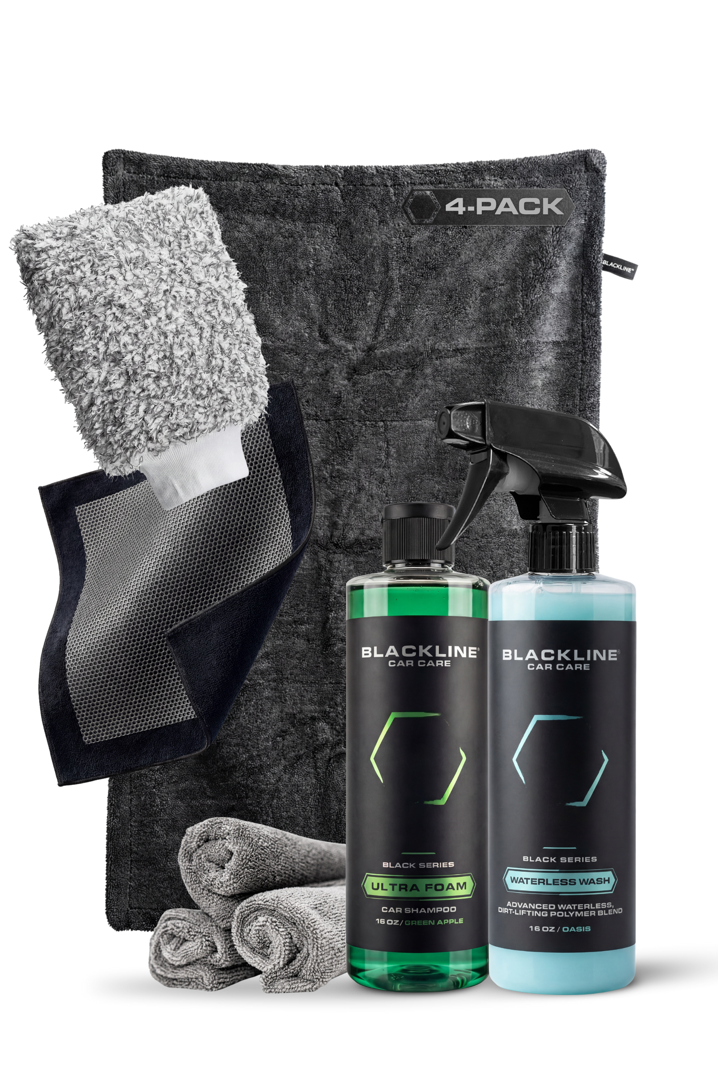 Blackline Car Care twisted-loop drying towel 4-pack in dark gray on Tampa Home & Garden Store