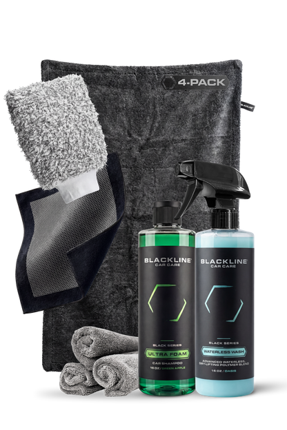 Blackline Car Care twisted-loop drying towel 4-pack in dark gray on Tampa Home & Garden Store