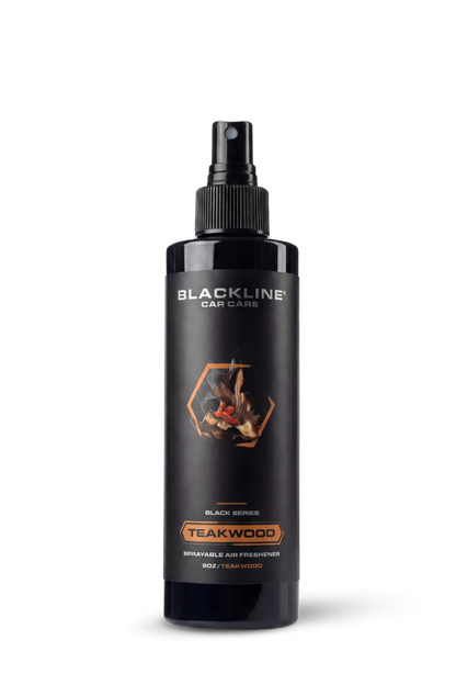 Car air freshener by Blackline Car Care, 8oz Teakwood spray bottle on Tampa Home & Garden Store