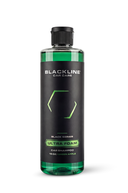 BLACKLINE Ultra Foam car shampoo bottle with green liquid and Blackline Car Care branding on Tampa Home & Garden Store