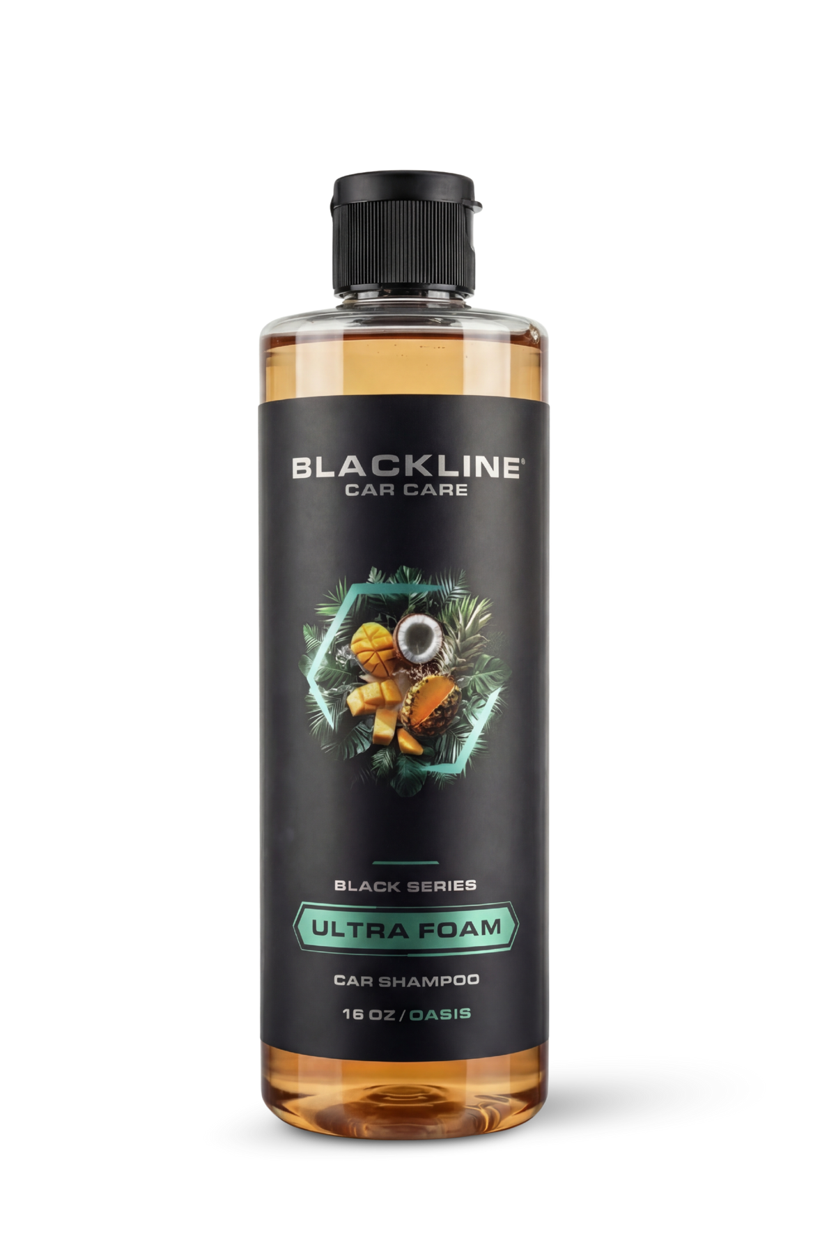 Blackline Ultra Foam car shampoo bottle with amber liquid and Blackline Car Care label on Tampa Home & Garden Store