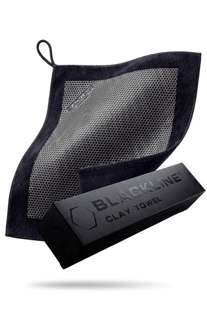 BLACKLINE SYNTHETIC Clay Towel, navy fabric with silver hex mesh panel on Tampa Home & Garden Store