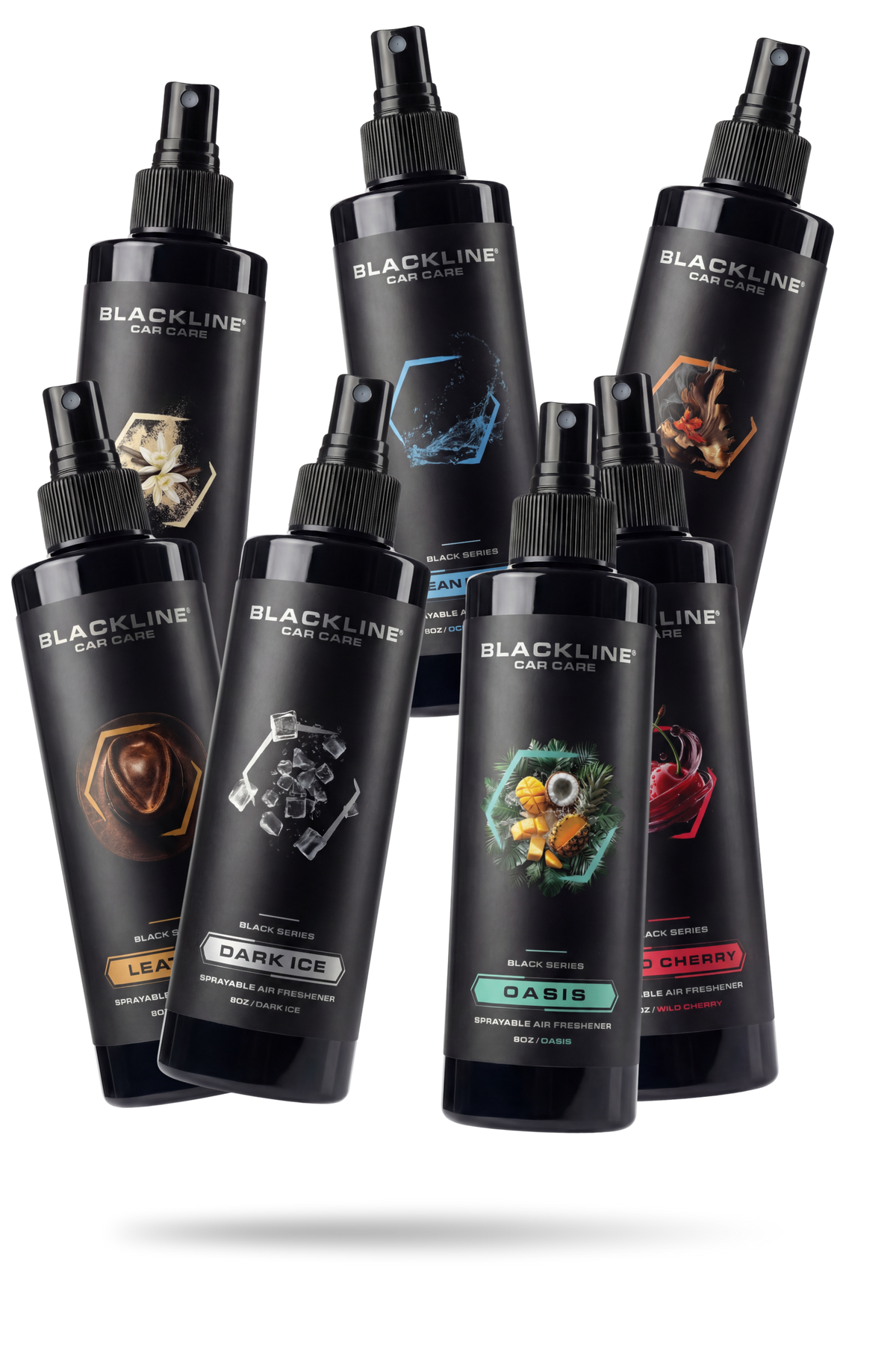 Blackline Car Care 8oz spray air fresheners, 9 assorted scents on Tampa Home & Garden Store