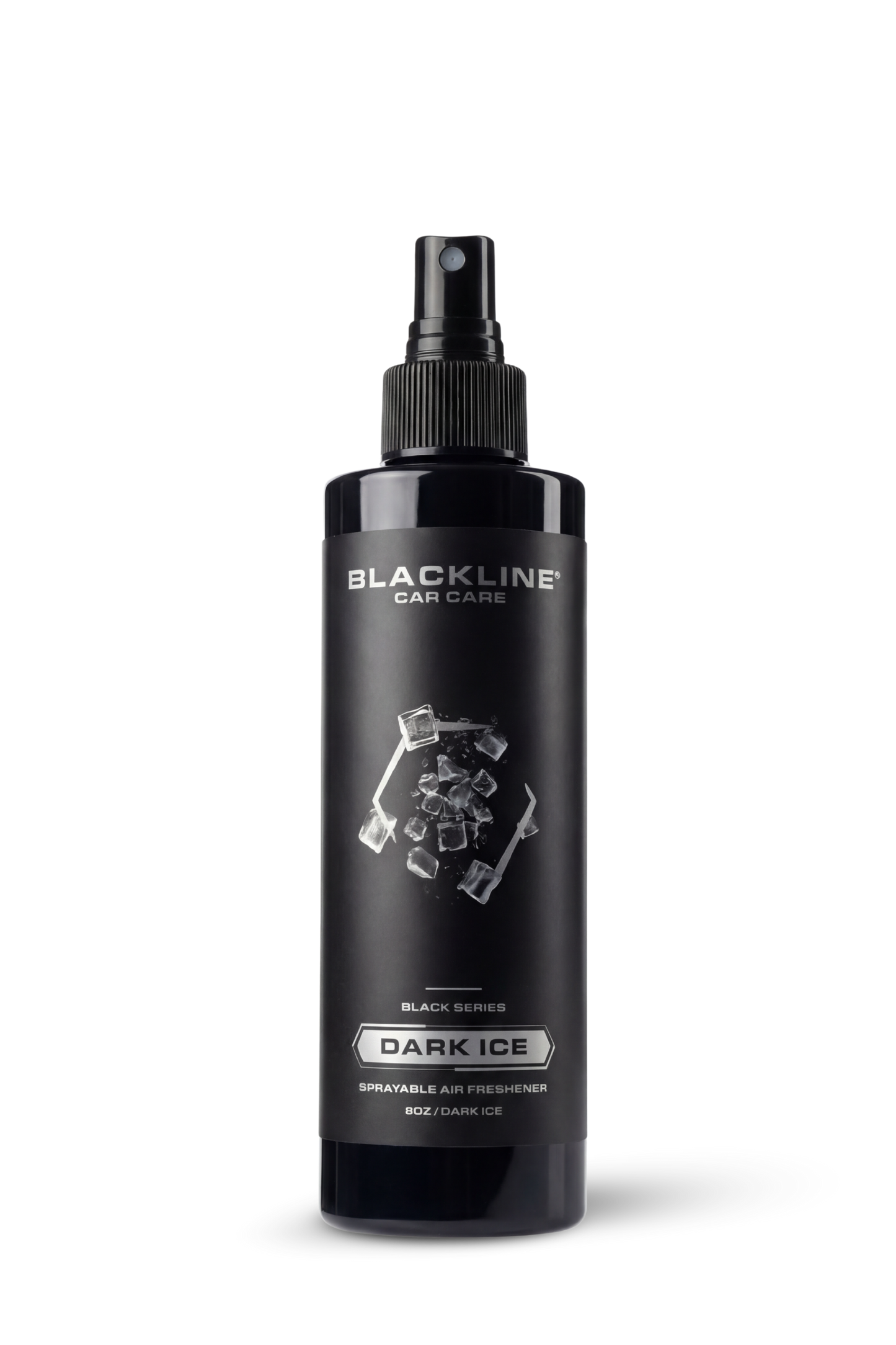Car air freshener spray bottle, 8oz, Dark Ice, glossy black bottle by Blackline Car Care on Tampa Home & Garden Store