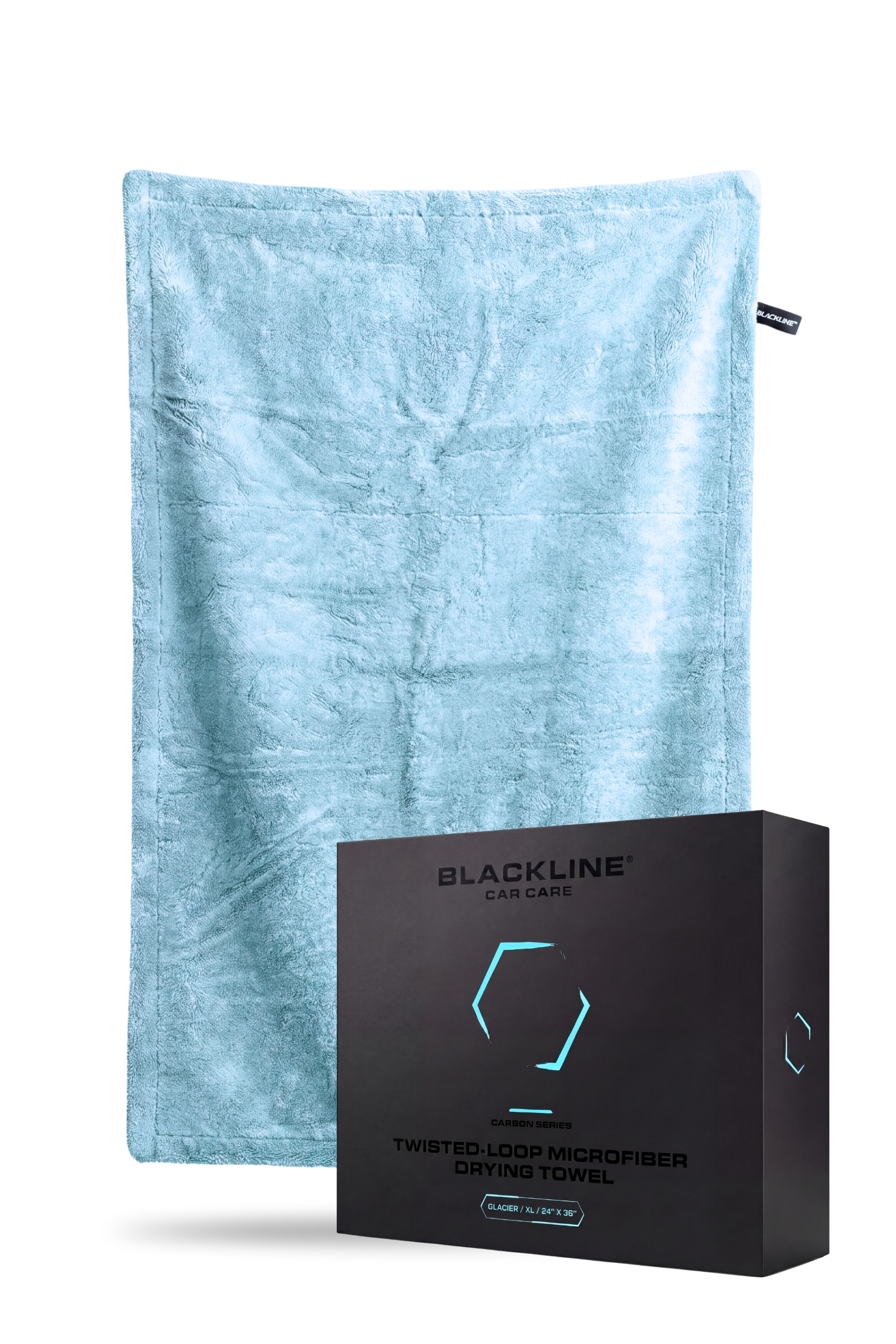 Blackline Twisted-Loop Microfiber Drying Towel Glacier blue, XL 24x36 with Blackline Car Care box on Tampa Home & Garden Store