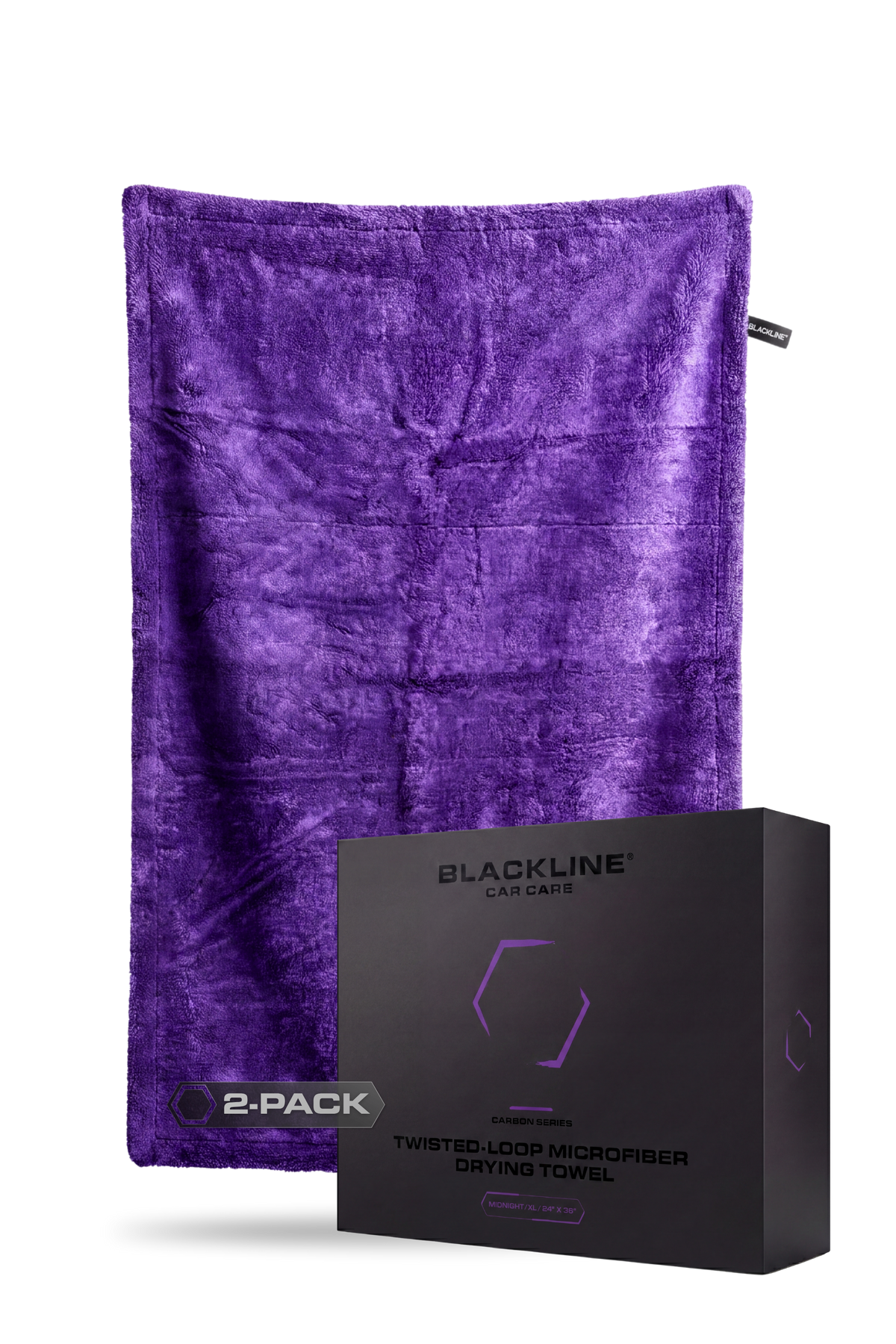BLACKLINE Twisted-Loop Drying Towel purple microfiber car wash towel 2-pack with Blackline Car Care on Tampa Home & Garden Store