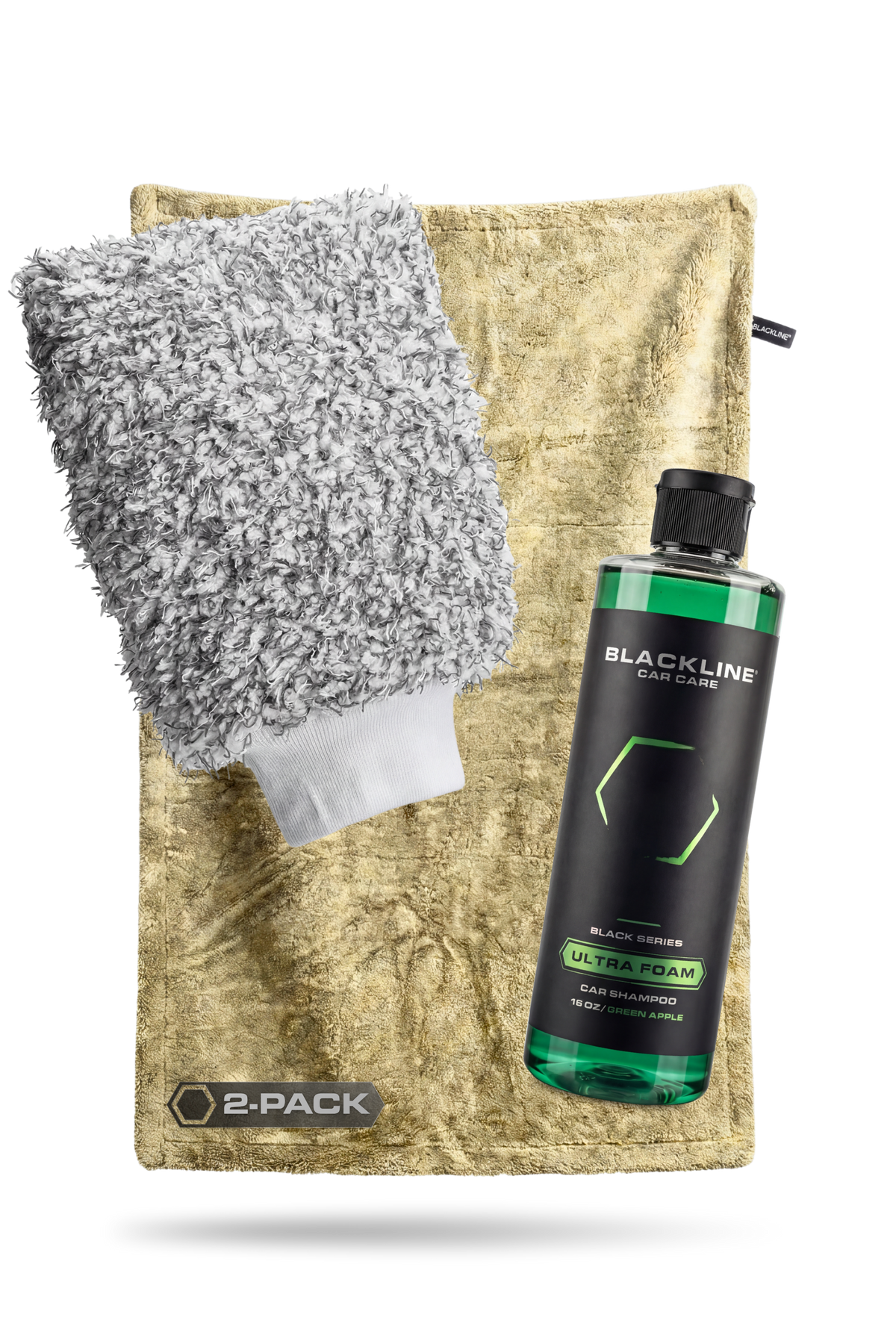 Blackline Twisted-Loop Drying Towel 2-pack with gray microfiber and beige towel on Tampa Home & Garden Store