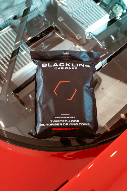 Blackline Car Care Twisted-Loop Microfiber Drying Towel, crimson red XL, carbon series on Tampa Home & Garden Store