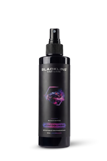 BLACKLINE Car Care 8oz Car Air Freshener spray bottle, black bottle with JDM Squash label on Tampa Home & Garden Store