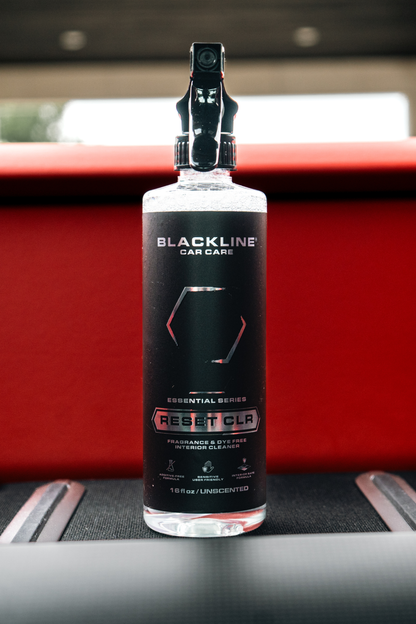 Blackline Car Care RESET CLR interior cleaner spray bottle with black label, 16 oz unscented on Tampa Home & Garden Store