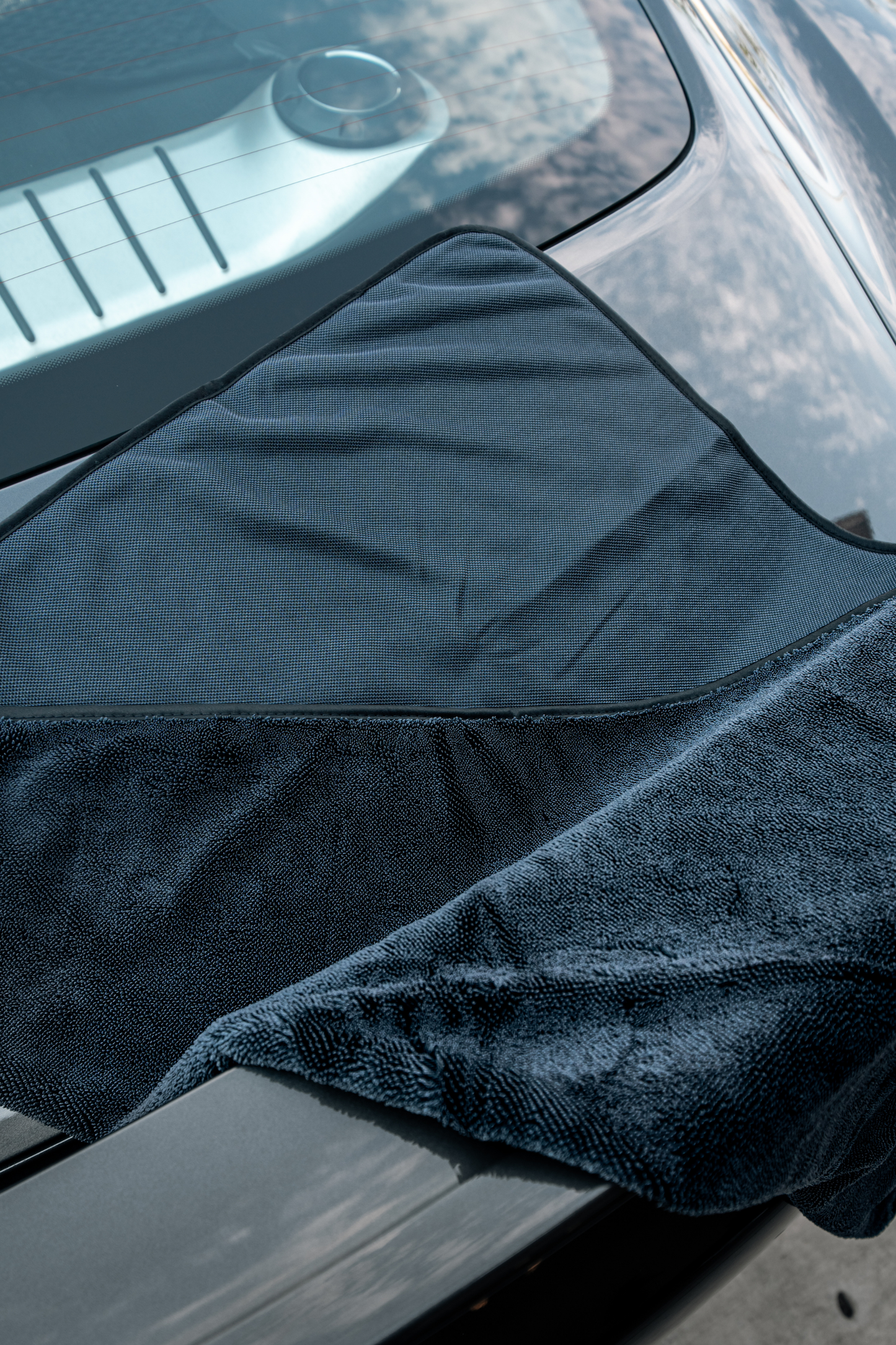 Blackline Car Care Slim Twisted-Loop Drying Towel in dark blue microfiber on Tampa Home & Garden Store