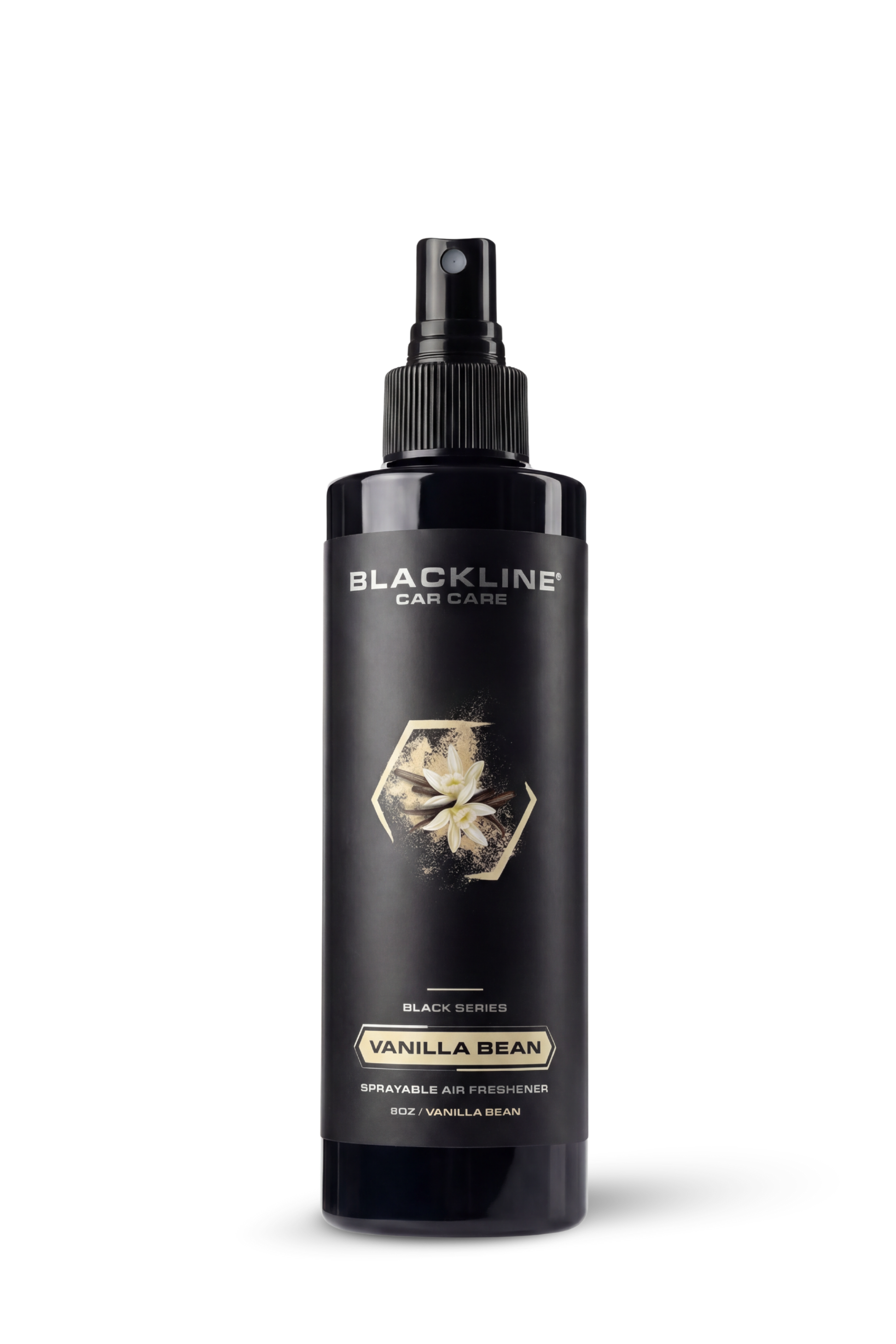 Blackline Car Care 8oz Vanilla Bean spray air freshener bottle on Tampa Home & Garden Store
