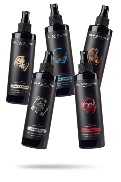 Blackline Car Care 8oz air fresheners six-pack in Vanilla Bean, Dark Ice, Ocean Breeze, Wild Cherry on Tampa Home & Garden Store