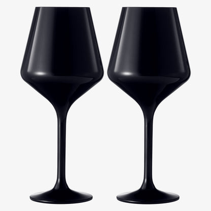 Valencia Black Acrylic Wine Glasses Set of 2