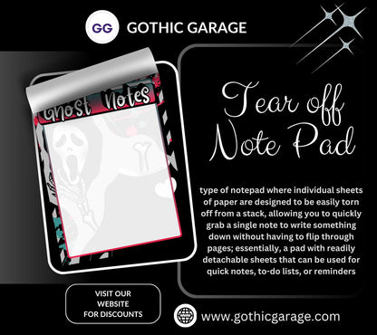 Blank Ghost Notes Tear-Off Notepad – 50 Sheets of Spooky Cute Stationery for Horror Fans & Hauntingly Organized Lists - Tampa Home & Garden Store