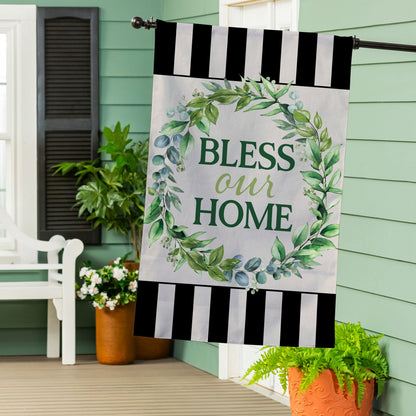 Bless Our Home Burlap House Flag - Tampa Home & Garden Store