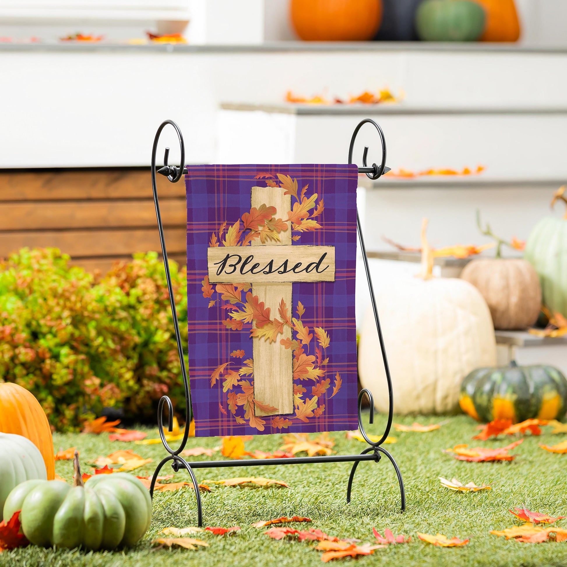 Blessed Cross Burlap Garden Flag - Tampa Home & Garden Store