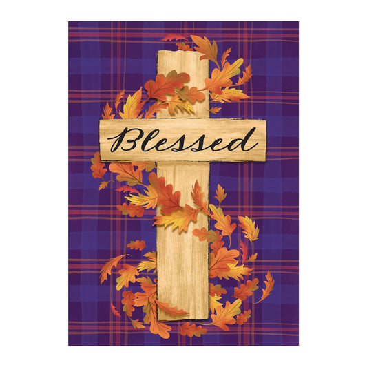 Blessed Cross Burlap Garden Flag - Tampa Home & Garden Store