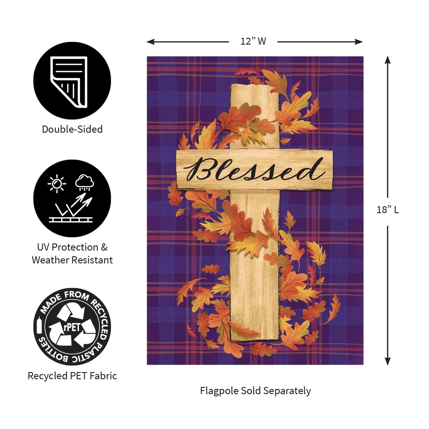 Blessed Cross Burlap Garden Flag - Tampa Home & Garden Store