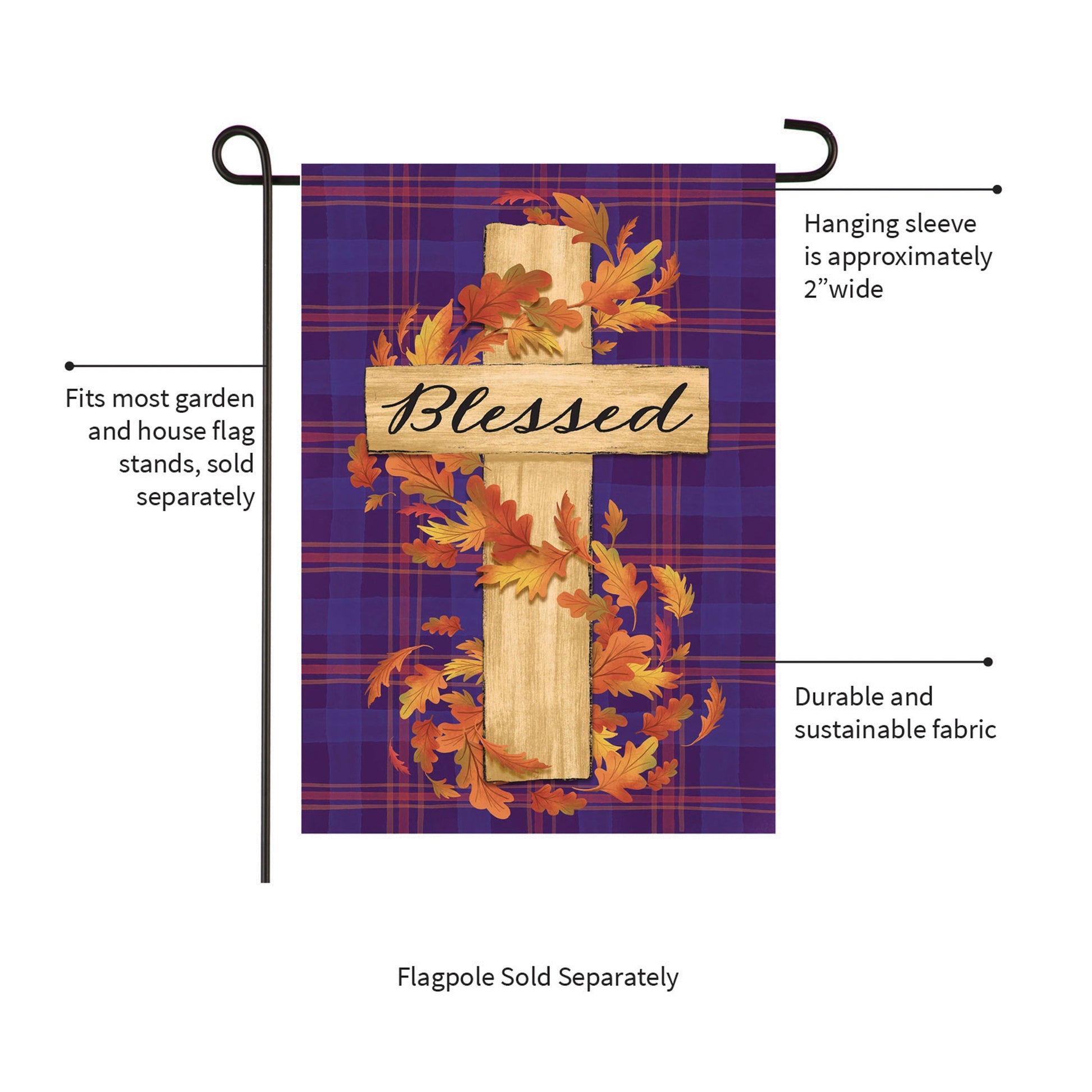Blessed Cross Burlap Garden Flag - Tampa Home & Garden Store