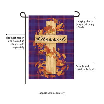 Blessed Cross Burlap Garden Flag - Tampa Home & Garden Store