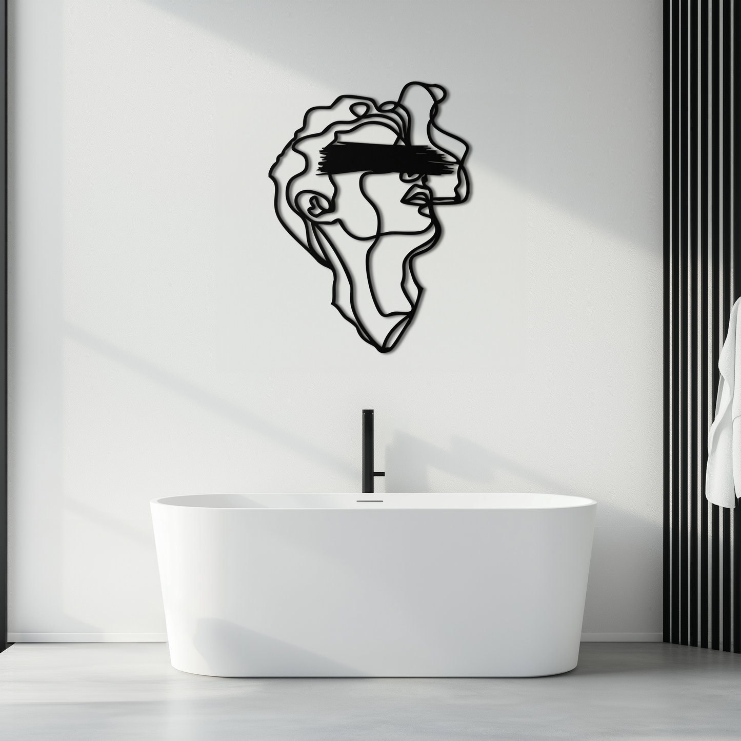 Blindfolded Men Metal Wall Art - Abstract Minimalist Line Art Decor- KAF170 - Tampa Home & Garden Store