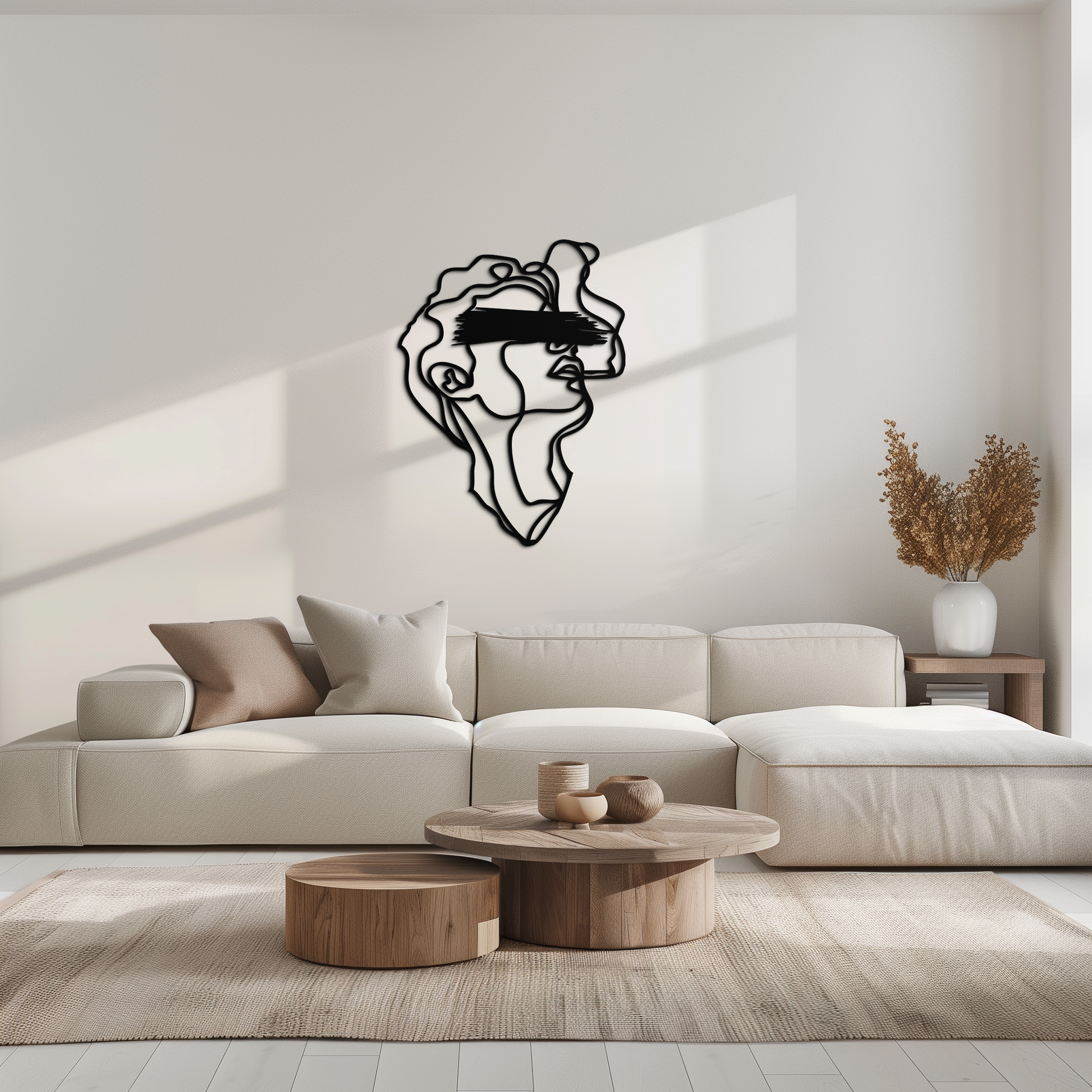 Blindfolded Men Metal Wall Art - Abstract Minimalist Line Art Decor- KAF170 - Tampa Home & Garden Store