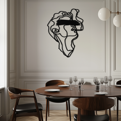 Blindfolded Men Metal Wall Art - Abstract Minimalist Line Art Decor- KAF170 - Tampa Home & Garden Store