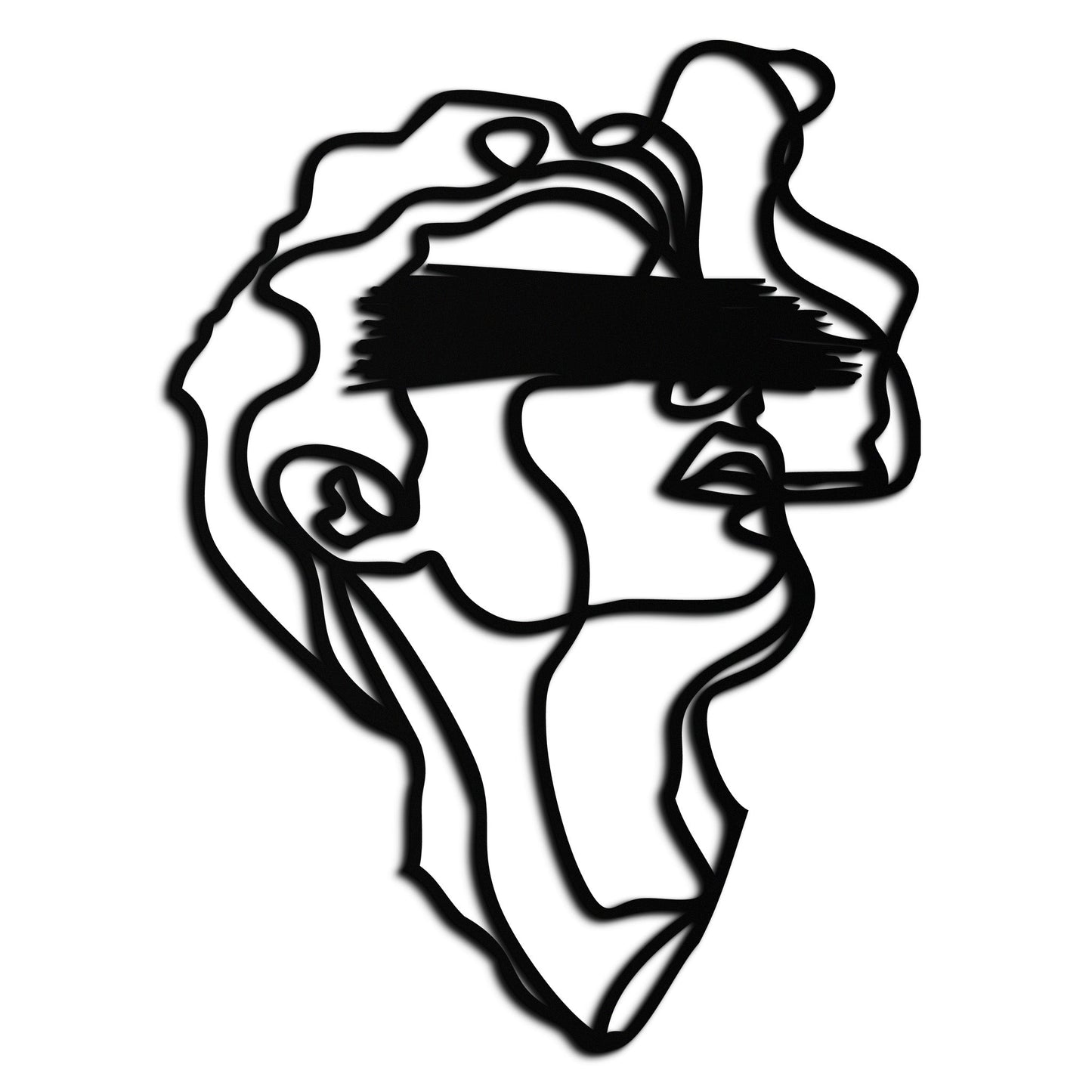 Blindfolded Men Metal Wall Art - Abstract Minimalist Line Art Decor- KAF170 - Tampa Home & Garden Store