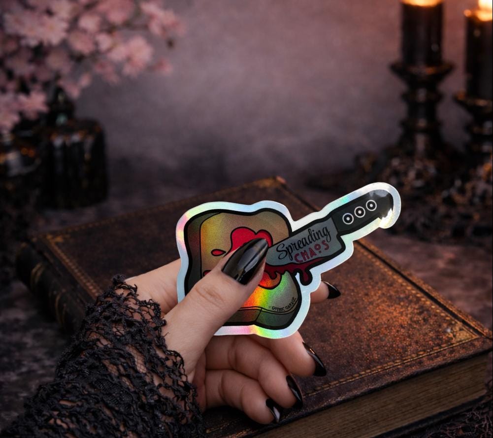 Bloody Toast Sticker: Spreading Chaos, Waterproof Vinyl Die Cut - Tampa Home & Garden Store