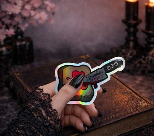 Bloody Toast Sticker: Spreading Chaos, Waterproof Vinyl Die Cut - Tampa Home & Garden Store