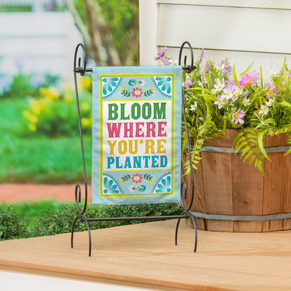 Bloom Where You're Planted Burlap Garden Flag - Tampa Home & Garden Store