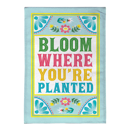 Bloom Where You're Planted Burlap Garden Flag - Tampa Home & Garden Store