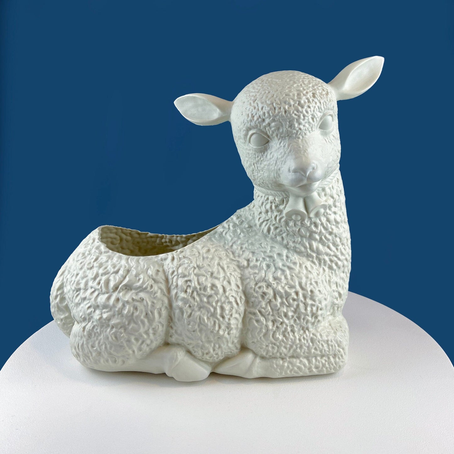 Blow Mold White Lamb Planter or Large Table Decoration. Cute Baby Sheep. Inside/Outside, Easter/Spring, Home, Retail, Cafe, Bakery Display. - Tampa Home & Garden Store