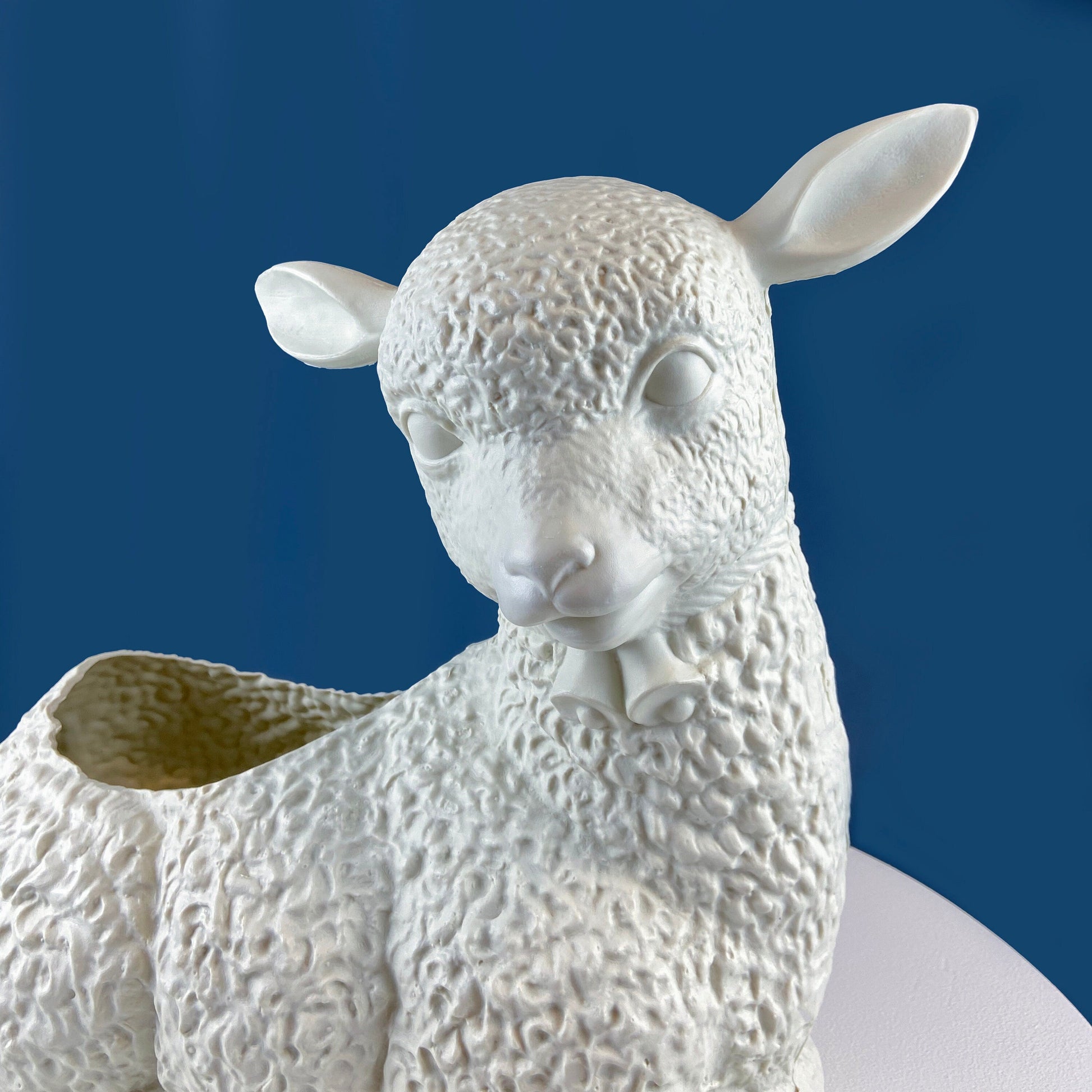 Blow Mold White Lamb Planter or Large Table Decoration. Cute Baby Sheep. Inside/Outside, Easter/Spring, Home, Retail, Cafe, Bakery Display. - Tampa Home & Garden Store