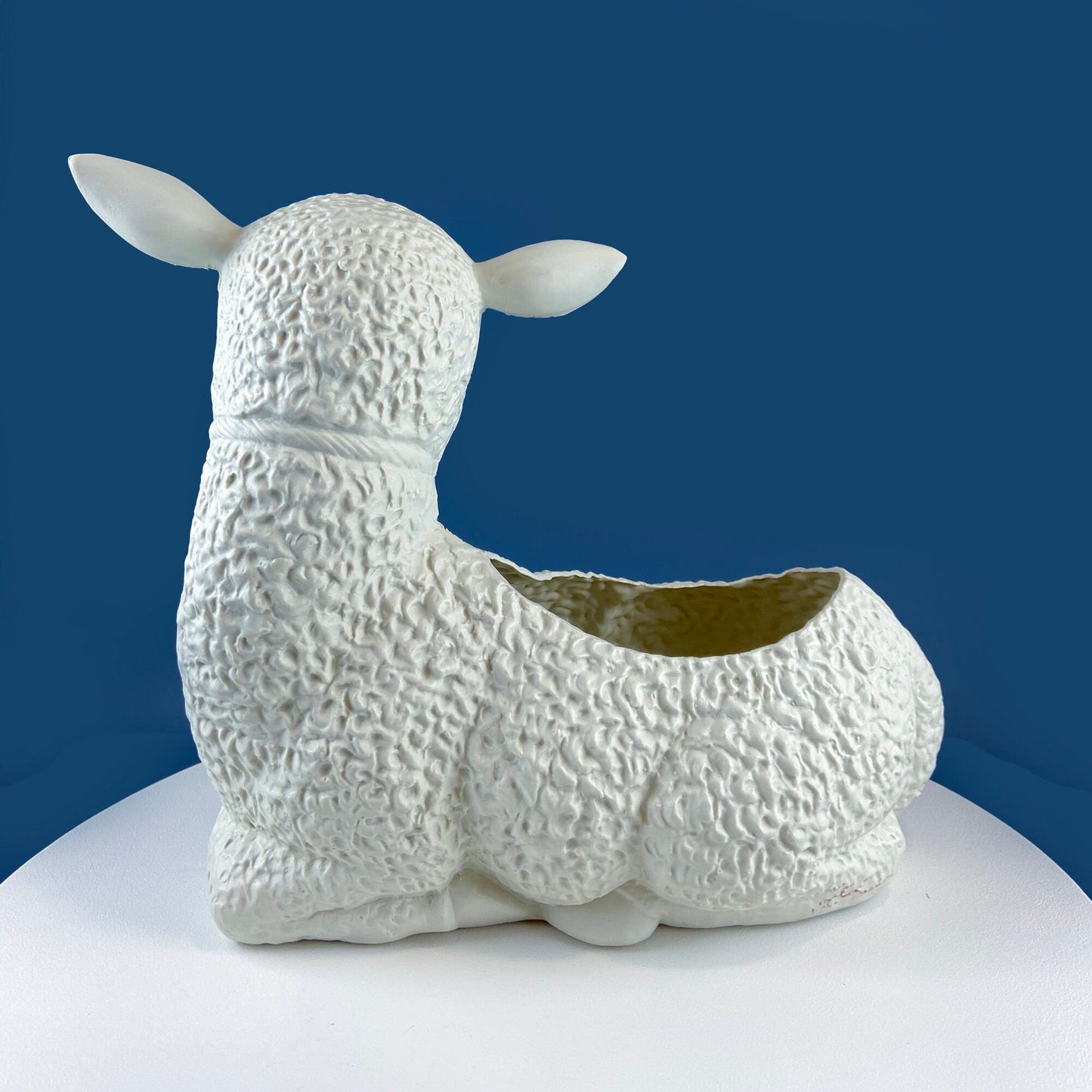 Blow Mold White Lamb Planter or Large Table Decoration. Cute Baby Sheep. Inside/Outside, Easter/Spring, Home, Retail, Cafe, Bakery Display. - Tampa Home & Garden Store