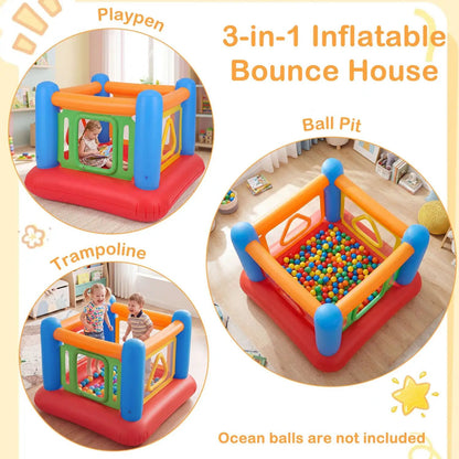 Inflatable Bounce House for Kids with Clear Sides