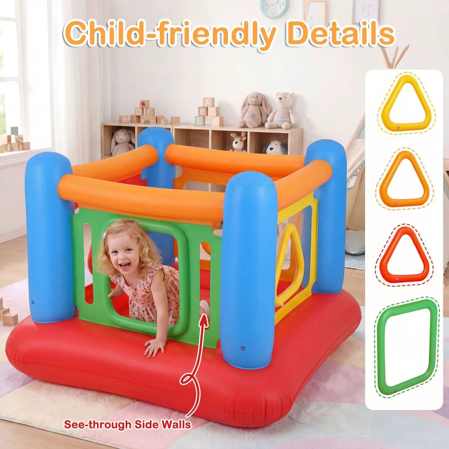Inflatable Bounce House for Kids with Clear Sides
