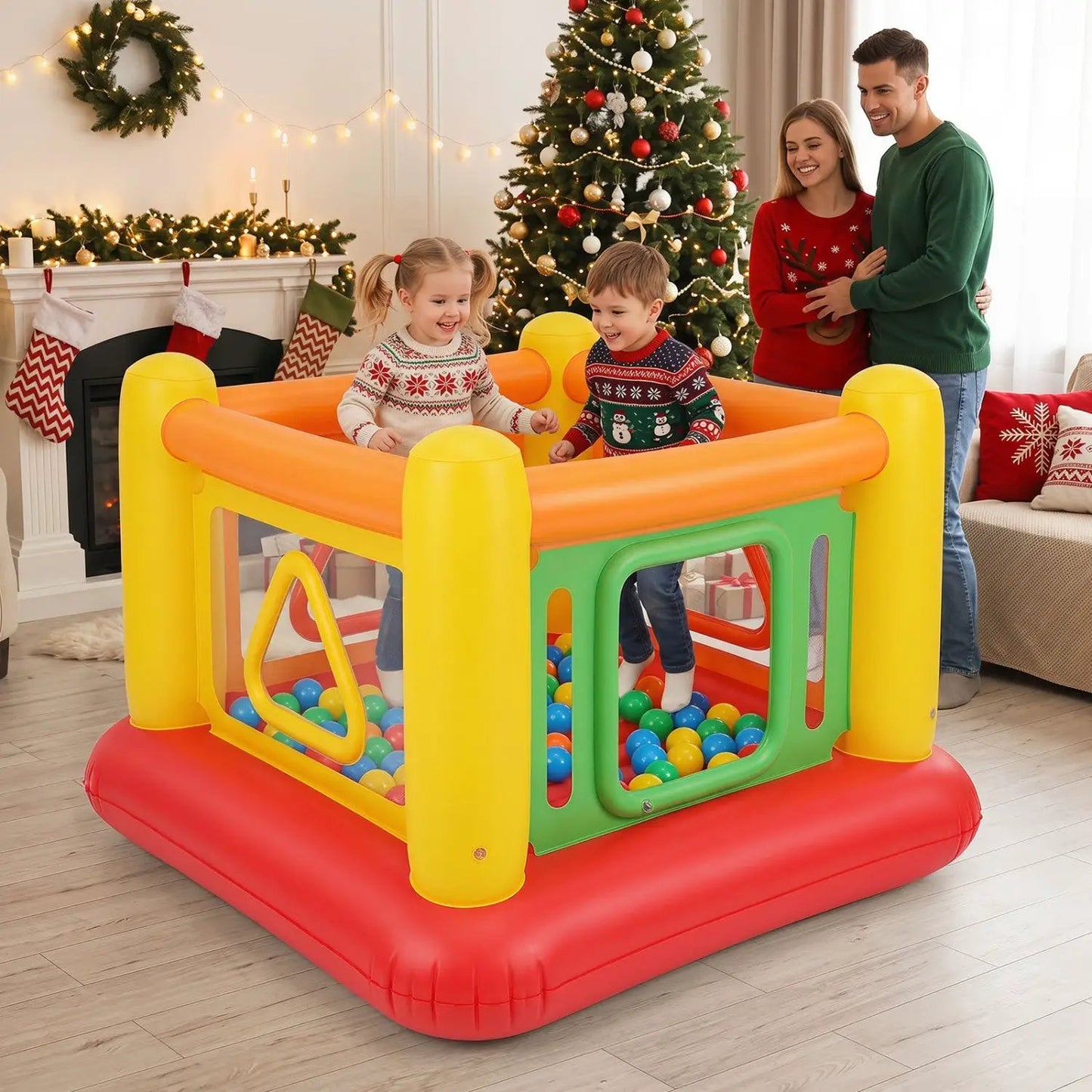 Inflatable Bounce House for Kids with Clear Sides