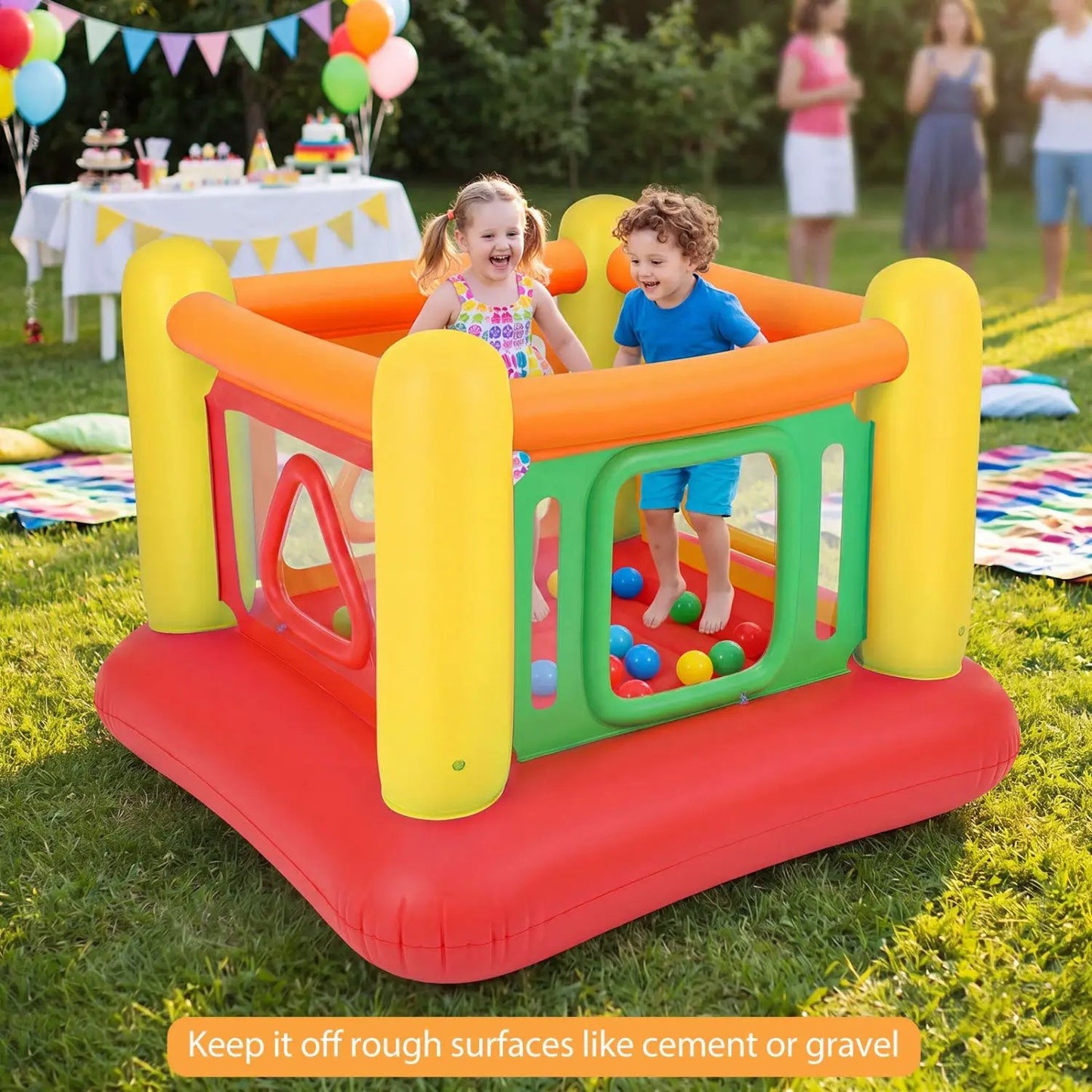 Inflatable Bounce House for Kids with Clear Sides