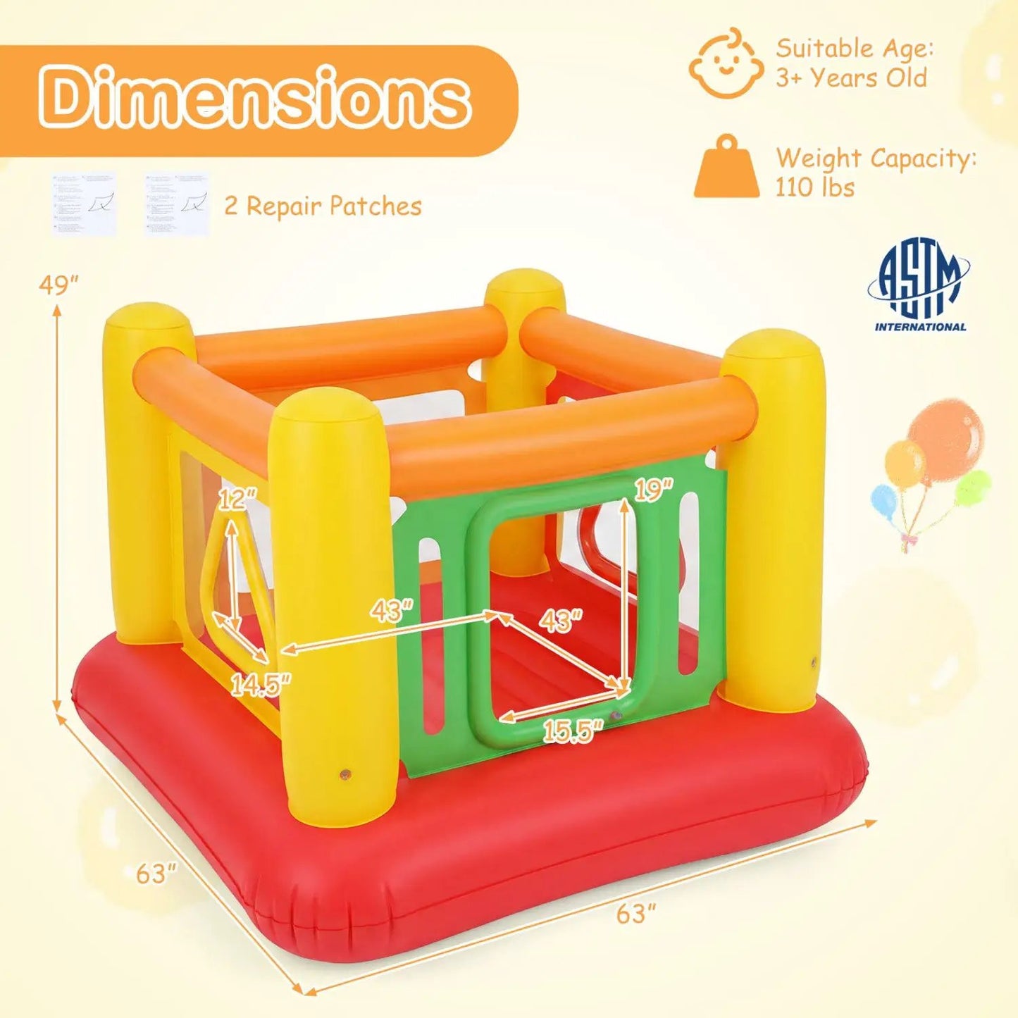 Inflatable Bounce House for Kids with Clear Sides